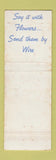 Matchbook Cover - FTD Flowers Morris Flowers WEAR