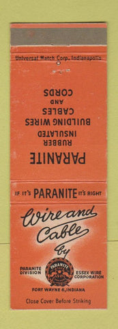 Matchbook Cover - Paranite Wire and Cable Fort Wayne IN