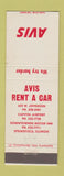 Matchbook Cover - Avis Car Rentals Springfield IL
