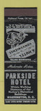 Matchbook Cover - Parkside Hotel Washington DC