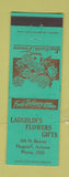 Matchbook Cover - Laughlin's Flowers Gifts Flagstaff AZ low phone #