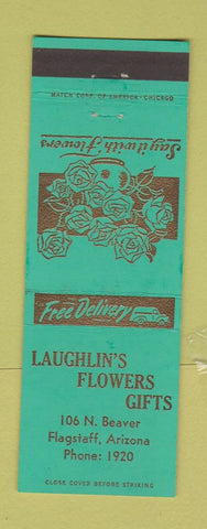Matchbook Cover - Laughlin's Flowers Gifts Flagstaff AZ low phone #