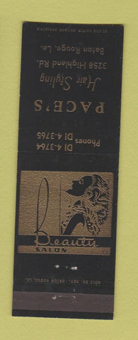 Matchbook Cover - Pace's Hair Salon Baton Rouge LA girlie