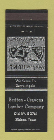 Matchbook Cover - Britton Cravens Lumber Silsbee TX