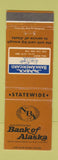 Matchbook Cover - Bank of Alaska AK