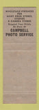 Matchbook Cover - Campbell Photo Service Lubbock TX Kodak