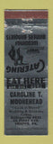 Matchbook Cover - Caroline Moorhead Catering Wedding Cakes Trappe PA