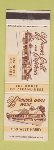 Matchbook Cover - Brown's Grill West
