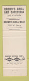 Matchbook Cover - Brown's Grill West