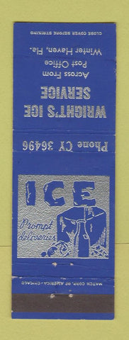 Matchbook Cover - Wright's Ice Service Winter Haven FL