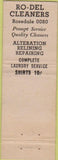 Matchbook Cover - Ro Del Cleaners ST Louis MO
