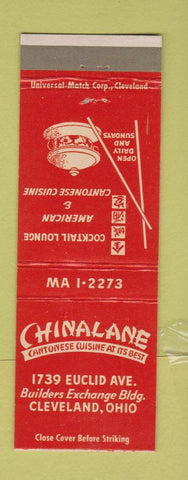 Matchbook Cover - Chinalane Chinese Food Cleveland OH