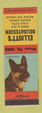 Matchbook Cover - Elliott's Deli Buffalo NY German Shephard