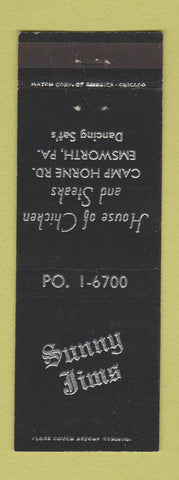 Matchbook Cover - Sunny Jims Emsworth GA restaurant