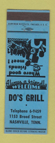 Matchbook Cover - Do's Grill Nashville TN