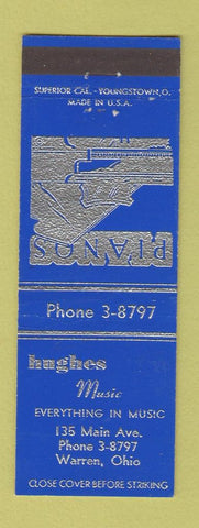 Matchbook Cover - Hughes Music Pianos Warren OH