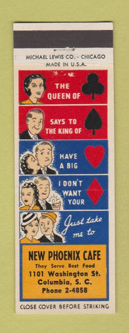 Matchbook Cover - New Phoenix Cafe Columbia SC