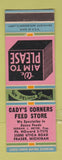 Matchbook Cover - Cady's Corners Feed Store Fraser MI