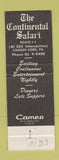 Matchbook Cover - Continental Safari Chadds Ford PA