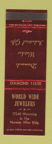 Matchbook Cover - World Wide Jewelers Detroit MI