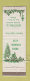 Matchbook Cover - Keep Michigan Green Prevent Forest Fires Sault Ste Marie MI
