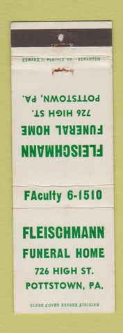 Matchbook Cover - Fleischmann Funeral Home Pottstown PA WEAR