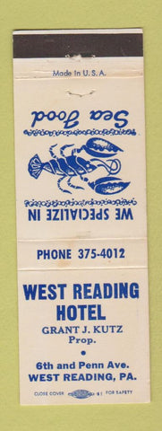 Matchbook Cover - West Reading Hotel PA Grant Kutz