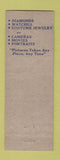 Matchbook Cover - Hurst's Jewelery and Camero Greenville OH