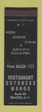 Matchbook Cover - Restaurant Dutchess Manor Beacon NY