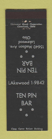 Matchbook Cover - Ten Pin Bar Lakewood OH