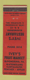 Matchbook Cover - Ivey's Restaurant Grocery Bloomsburg PA WEAR