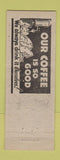 Matchbook Cover - Virginia's Famous Lunch Harrisburg PA ADVANCE