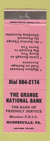 Matchbook Cover - Grange National Bank Hughesville PA PINK