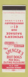 Matchbook Cover - Spencer's Hot Dogs 1958