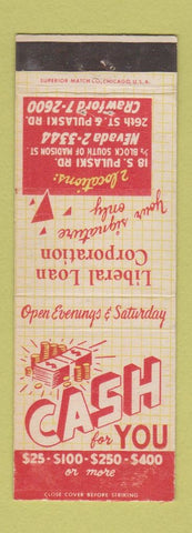 Matchbook Cover - Liberal Loans Chicago IL