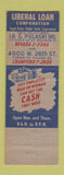 Matchbook Cover - Liberal Loans Chicago IL