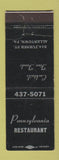 Matchbook Cover - Pennsylvania Restaurant Allentown PA WEAR