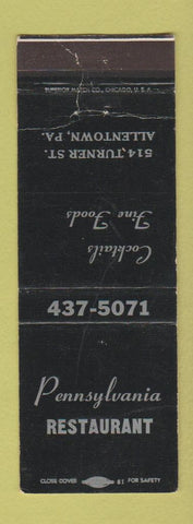 Matchbook Cover - Pennsylvania Restaurant Allentown PA WEAR