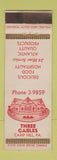 Matchbook Cover - Three Gables Camp Hill PA