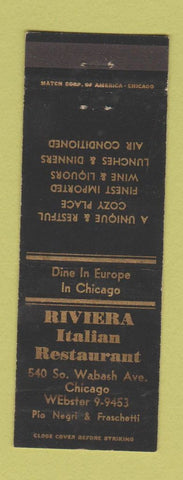 Matchbook Cover - Riviera Italian Restaurant Chicago IL WEAR