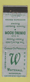Matchbook Cover - Whitehall Hotel Haverford PA WORN