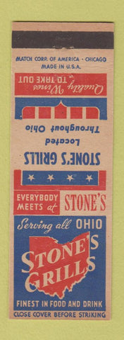 Matchbook Cover - Stone's Grills OH CHAIN
