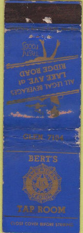 Matchbook Cover - Bert's Tap Room American Legion deco WORN