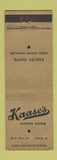 Matchbook Cover - Kaase's Restaurant Pastry Akron OH Canton Massillon