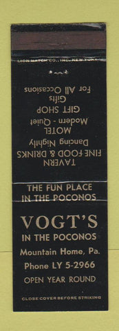 Matchbook Cover - Vocgt's Tavern Mountain Home PA