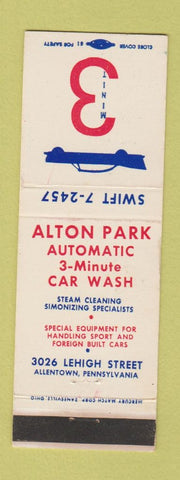 Matchbook Cover - Alton Car Wash Allentown PA