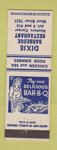 Matchbook Cover - Dixie BBQ Hunters Corner West River girlie