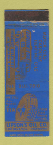 Matchbook Cover - Lipson's Oil Tires Mattapan MA WEAR
