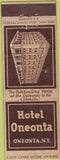 Matchbook Cover - Hotel Oneonta NY WORN CREASES Federal