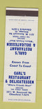 Matchbook Cover - Carl's Restaurant Deli Chicago IL